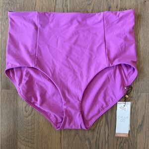 Calia NWT Ultra-High Waisted XL Power Sculpt Swim Bikini Bottoms in Magenta